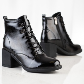 Filippo Bottines à lacets sur un poteau le noir 1