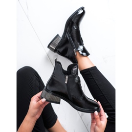 Filippo Bottes élégantes avec talon décoratif noir 1