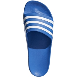 Chaussons Adidas Adilette Aqua F35541 blanche bleu 3 Chaussons Adidas Adilette Aqua F35541 blanche bleu 3