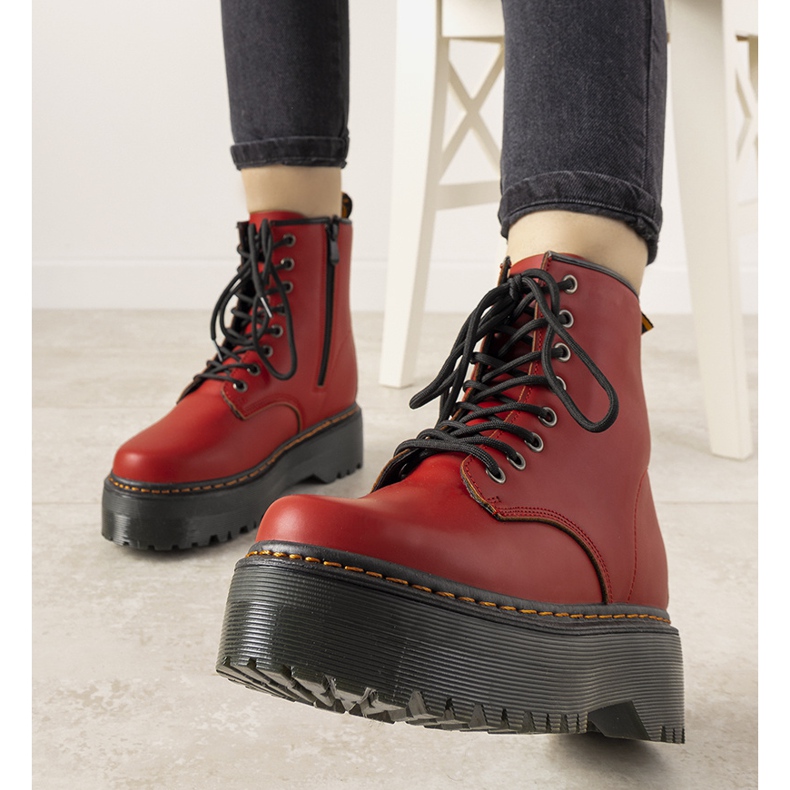 Boots femme Madeline rouges 2