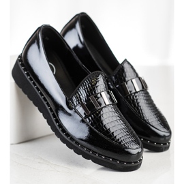 Filippo Chaussures en cuir à la mode le noir 3