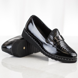 Filippo Chaussures en cuir à la mode le noir 4