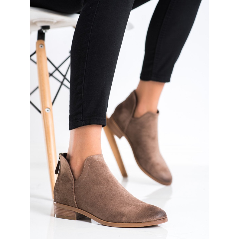 Boots en daim à découpe VINCEZA brun 1