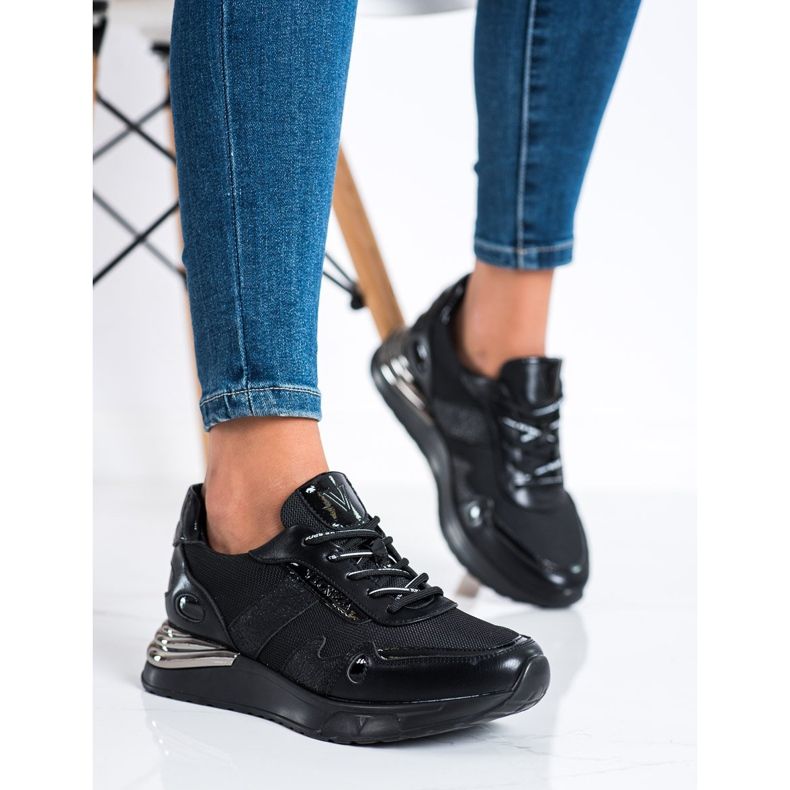 Baskets pailletées VINCEZA le noir 1