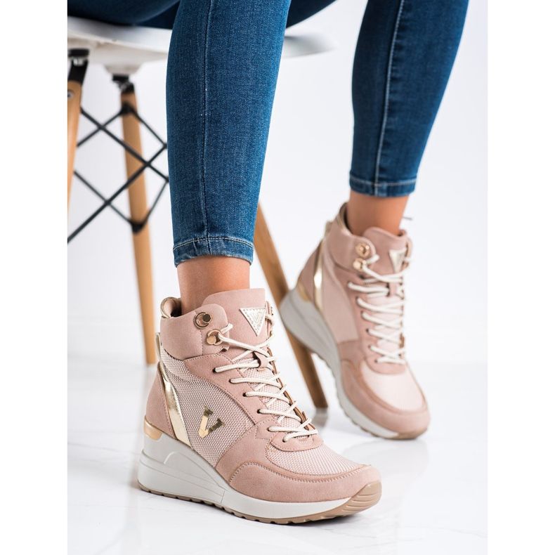 Baskets montantes VINCEZA rose 2