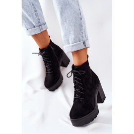 PS1 Bottes en daim chaudes sur une barre direction noire le noir 2
