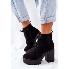 PS1 Bottes en daim chaudes sur une barre direction noire le noir 3