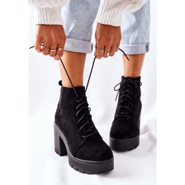 PS1 Bottes en daim chaudes sur une barre direction noire le noir 5
