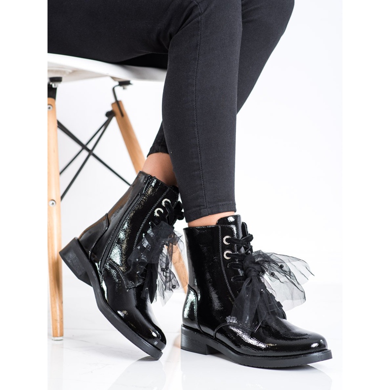 S. BARSKI Bottes En Cuir Éco Laqué S.BARSKI le noir 2