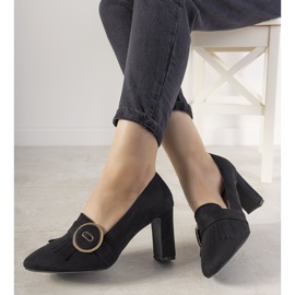 Escarpins noirs sur tige avec boucle Promise le noir 2