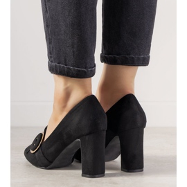 Escarpins noirs sur tige avec boucle Promise le noir 1