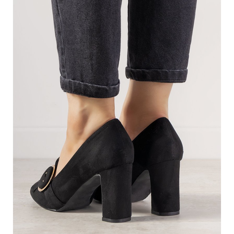 Escarpins noirs sur tige avec boucle Promise 1