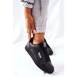 Baskets en cuir pour femmes en mousse à mémoire Big Star II274320 Noir le noir 2