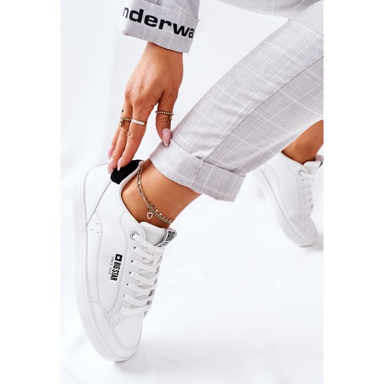 Baskets Cuir Femme Mousse Mémoire Big Star II274319 Blanc blanche 1 Baskets Cuir Femme Mousse Mémoire Big Star II274319 Blanc blanche 1