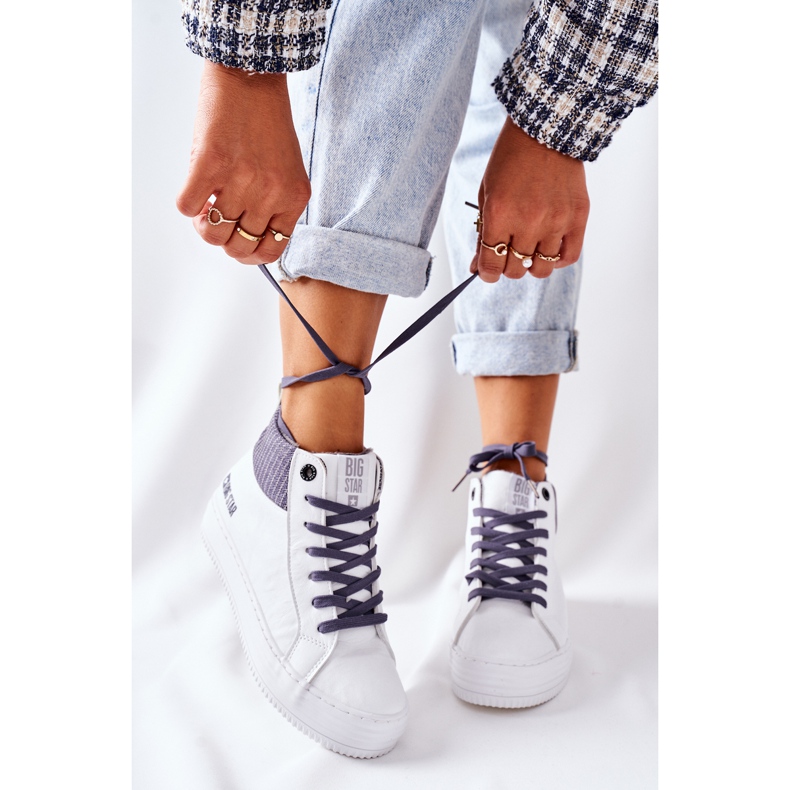 Baskets Hautes Isolées Big Star II274144 Blanc-Gris 2