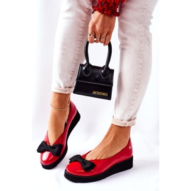 Ballerines En Cuir Sur La Plateforme Maciejka 05062-08 Rouge le noir 2