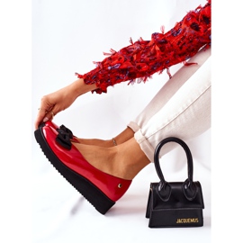 Ballerines En Cuir Sur La Plateforme Maciejka 05062-08 Rouge noir 1