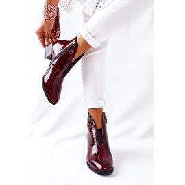 Bottes chaudes en cuir à talon haut Maciejka 04777-23 Bordeaux rouge 1