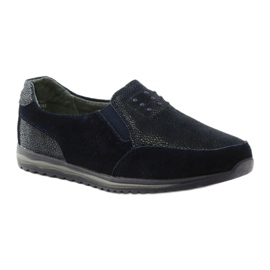Slip-on sport femme DK cuir bleu marine 1