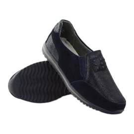 Slip-on sport femme DK cuir bleu marine 3