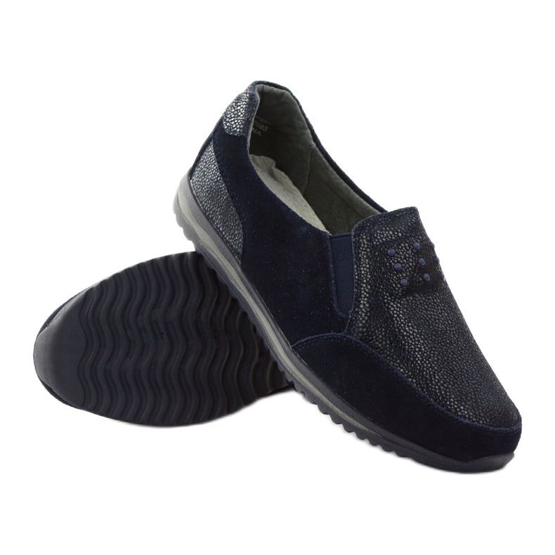 Slip-on sport femme DK cuir bleu marine 3