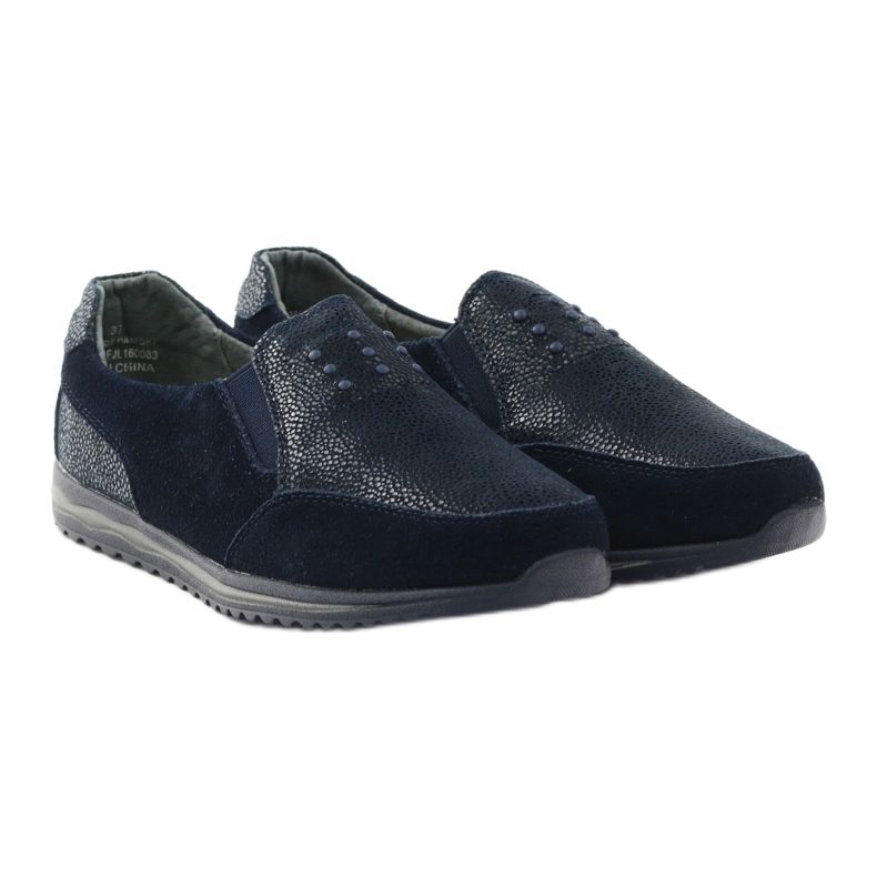 Slip-on sport femme DK cuir bleu marine 4