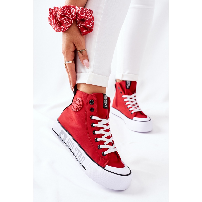 Baskets hautes sur la plate-forme Big Star II274018 rouge 2 Baskets hautes sur la plate-forme Big Star II274018 rouge 2