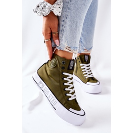 Baskets hautes sur la plateforme Big Star II274017 kaki vert 2