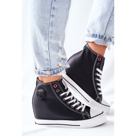 Baskets En Cuir Sur Wedge Cross Jeans II2R4025 Noir le noir 5