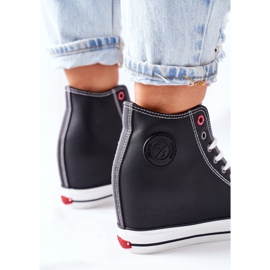 Baskets En Cuir Sur Wedge Cross Jeans II2R4025 Noir le noir 6
