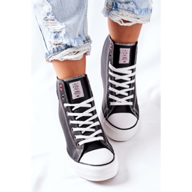 Baskets En Cuir Sur Wedge Cross Jeans II2R4025 Noir le noir 7