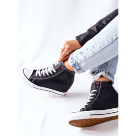 Baskets En Cuir Sur Wedge Cross Jeans II2R4025 Noir le noir 8