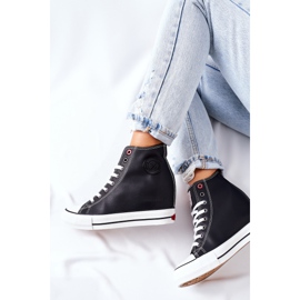 Baskets En Cuir Sur Wedge Cross Jeans II2R4025 Noir le noir 10