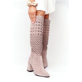 Bottes ajourées Lewski Shoes 2847 / B Beżowe beige 2