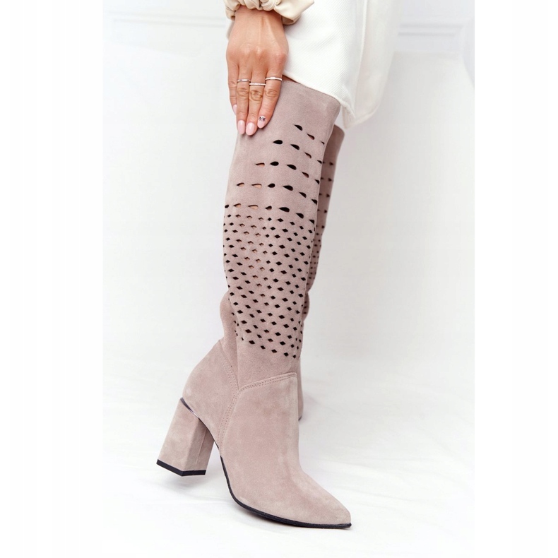 Bottes ajourées Lewski Shoes 2847 / B Beżowe beige 3