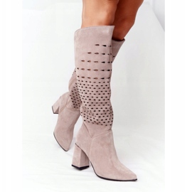 Bottes ajourées Lewski Shoes 2847 / B Beżowe beige 5