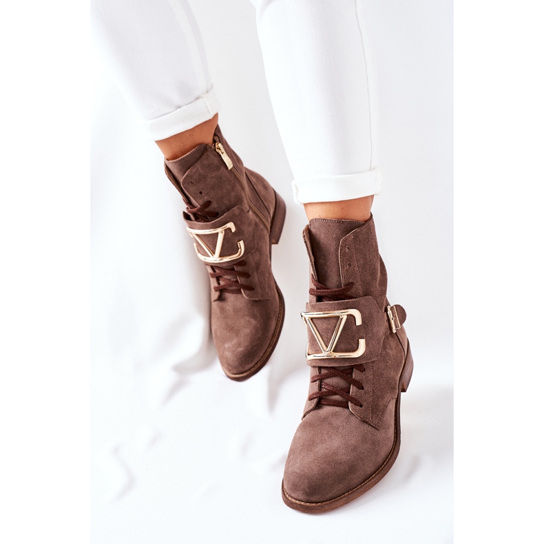 Bottines Femme Daim Marron Nicole 2676 brun 2