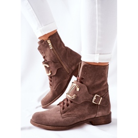 Bottines Femme Daim Marron Nicole 2676 brun 4