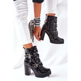 BM Boots On A Post Crocodile Laqué Noir Wombridge le noir 4