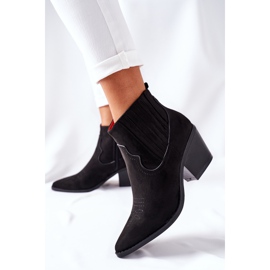 Bottes de cowboy pour femmes en daim noir Beamhurst le noir 3