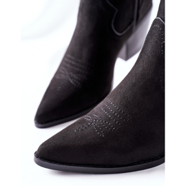 Bottes de cowboy pour femmes en daim noir Beamhurst le noir 4
