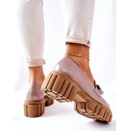 Mocassins Brogues Femme Cuir Cappuccino Laura Messi 2339 beige 1