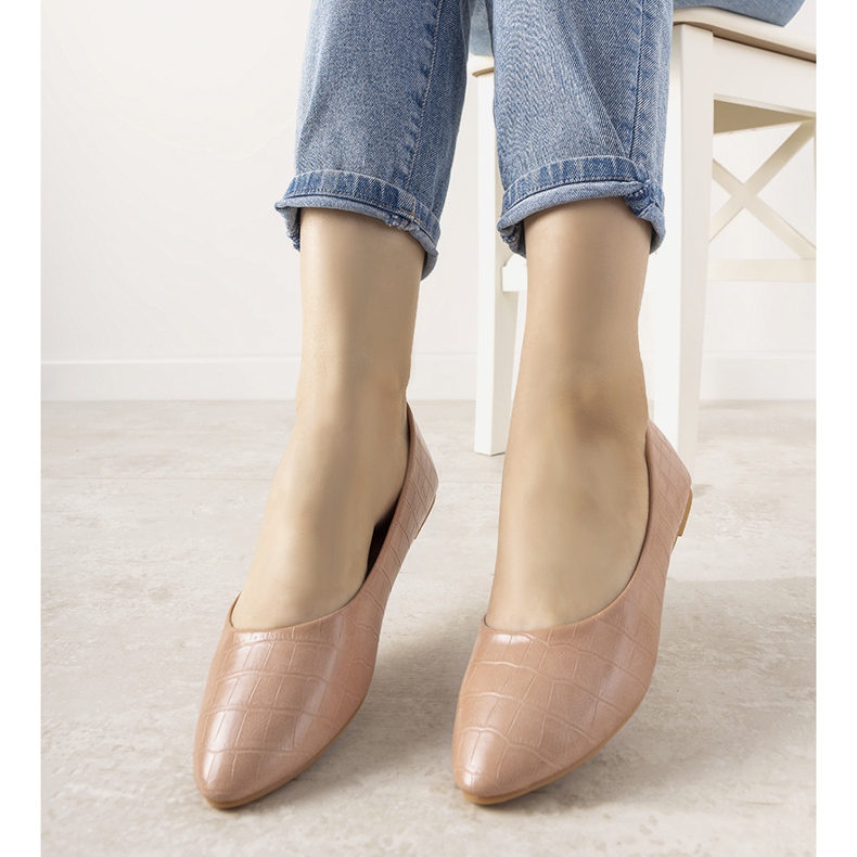 Ballerines roses au motif crocodile Camilia 1 Ballerines roses au motif crocodile Camilia 1