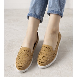 Mocassins camel à motif Loretta ajouré brun 1