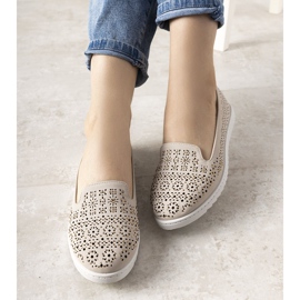 Mocassins beiges à motif Catwalk ajouré 1