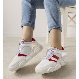 Baskets femme blanches et rouges Carry 1