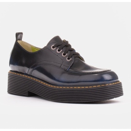 Marco Shoes Mocassins Chiara en cuir gratté le noir bleu 1 Marco Shoes Mocassins Chiara en cuir gratté le noir bleu 1