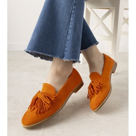 Mocassins orange avec nœud Sabrene 1