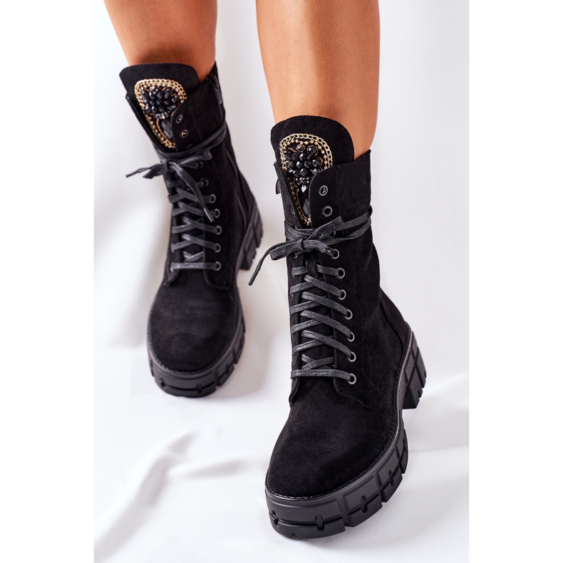 PS1 Travailleurs Chauds En Daim Avec Des Pierres Noir Hadley le noir 2