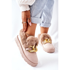 PB1 Chaussons Femme Chaîne Dorée Beige Ardrums 2